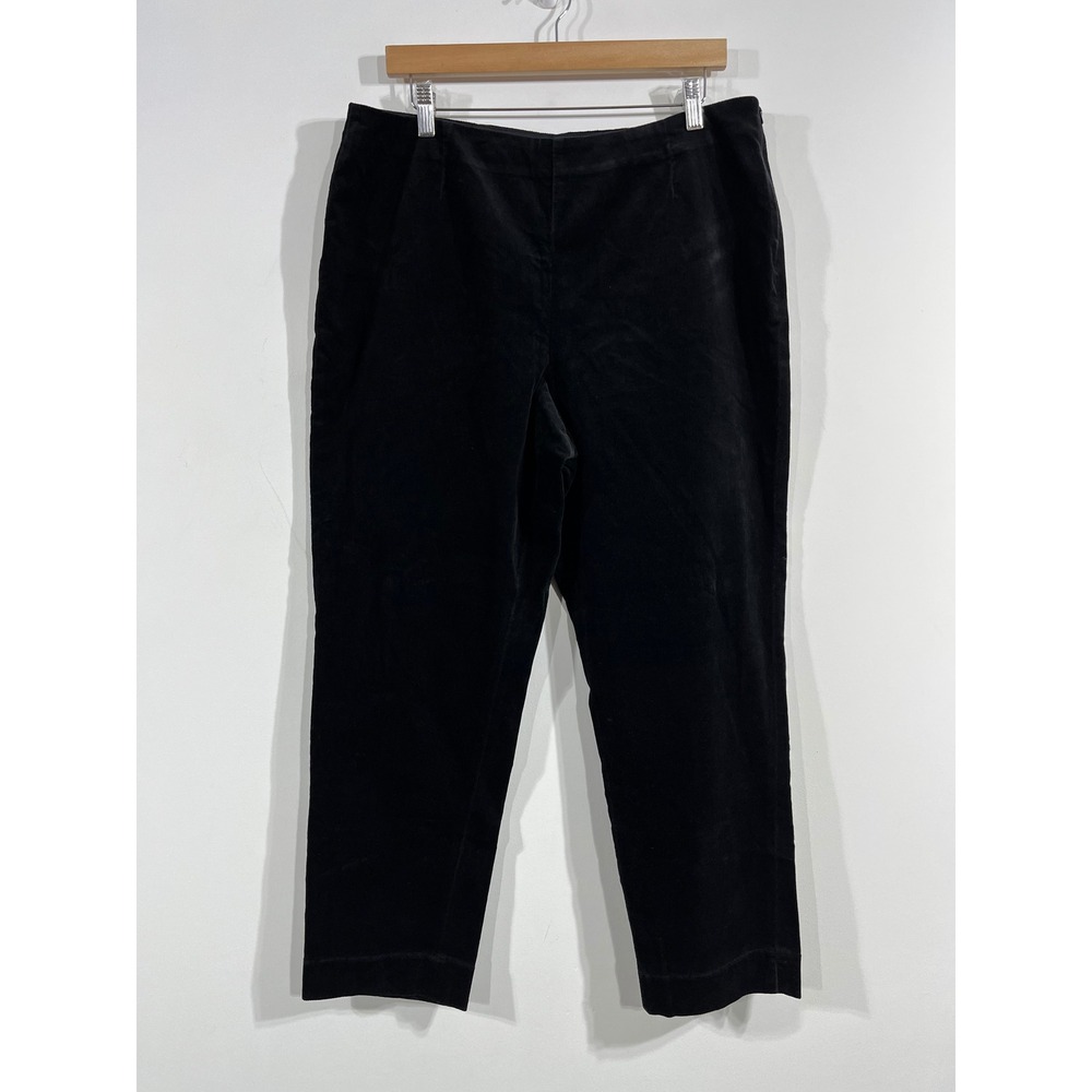 Coldwater Creek Fairy Grunge Whimsigoth Black Velvet Straight Leg Pants Women 16